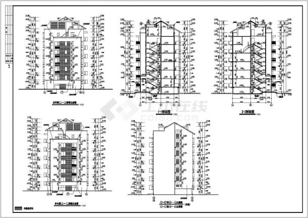 某地区全套多层住宅楼建筑施工CAD设计图纸-图一