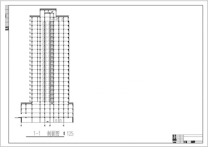 某地区大型商务住宅楼建筑cad图纸_图1