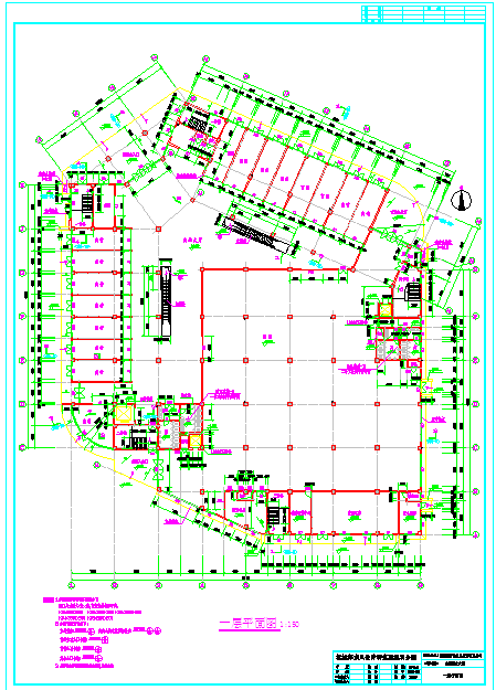 商场商业建筑电气施工平面设计方案图-图一