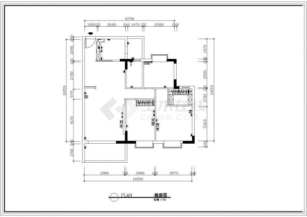 某小区室内家装设计cad施工方案图-图二