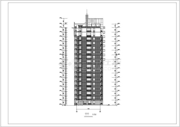 某市经济适用住房建筑CAD设计图纸-图二