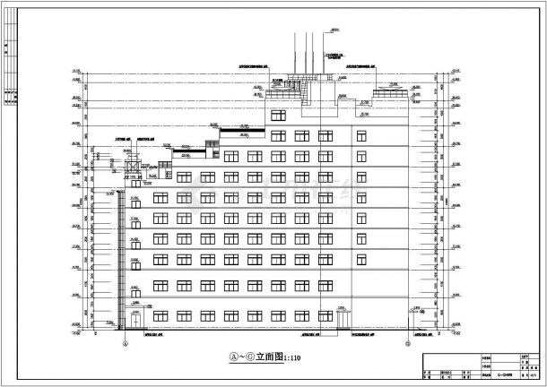 北方某地区高档九层酒店建筑设计施工图-图二