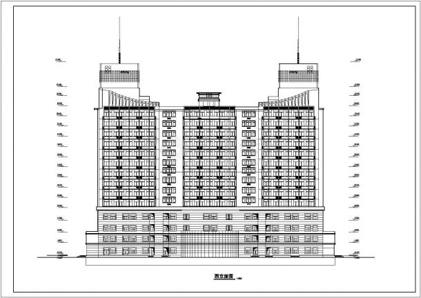 某地区高档双子酒店建筑设计施工图-图二