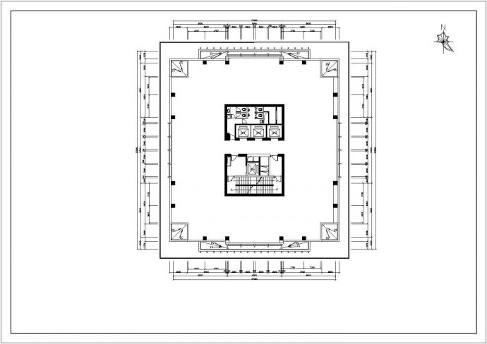 某事务所办公室室内装修cad施工方案设计图_图1
