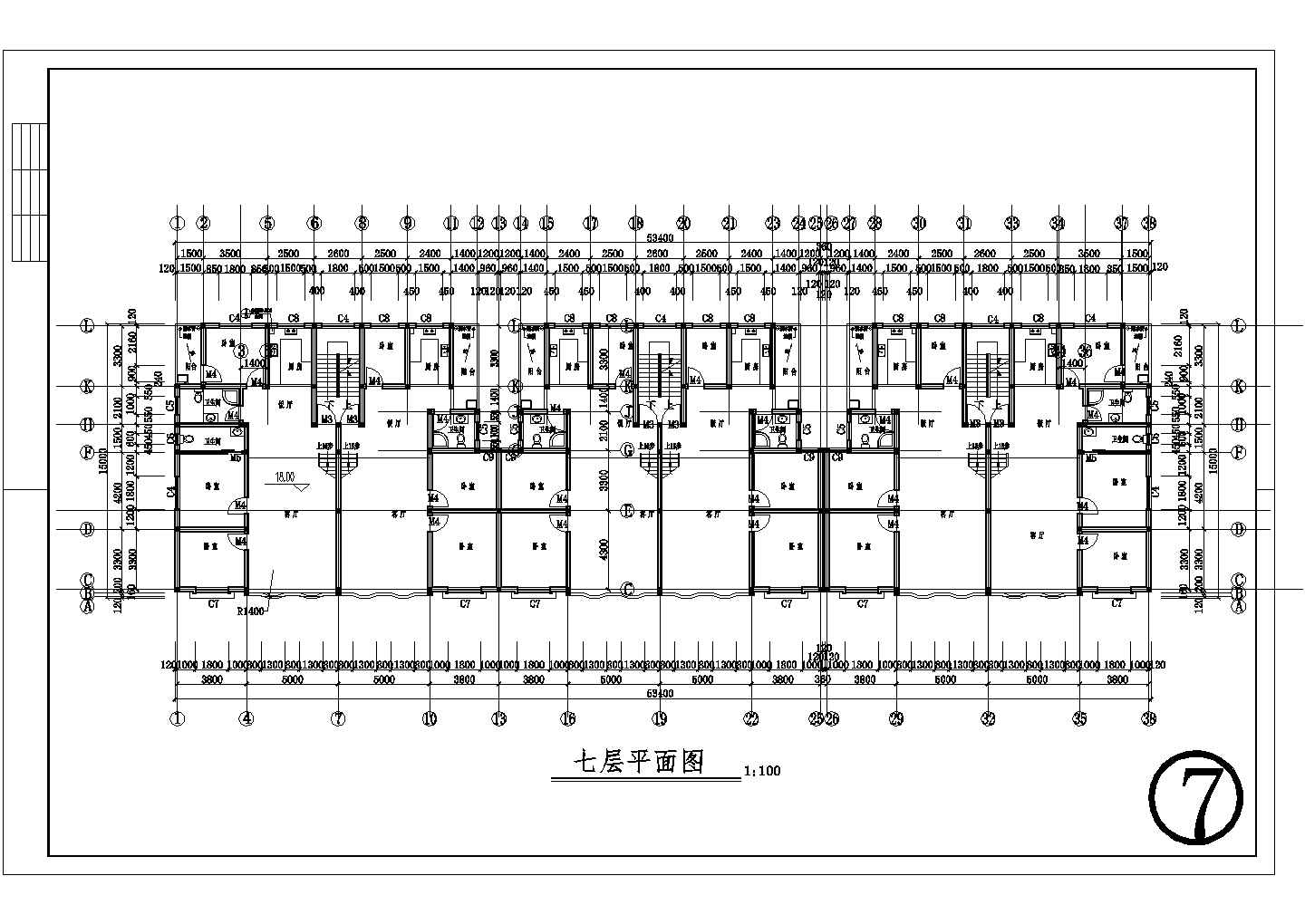 国外住房小区坡屋面平面图