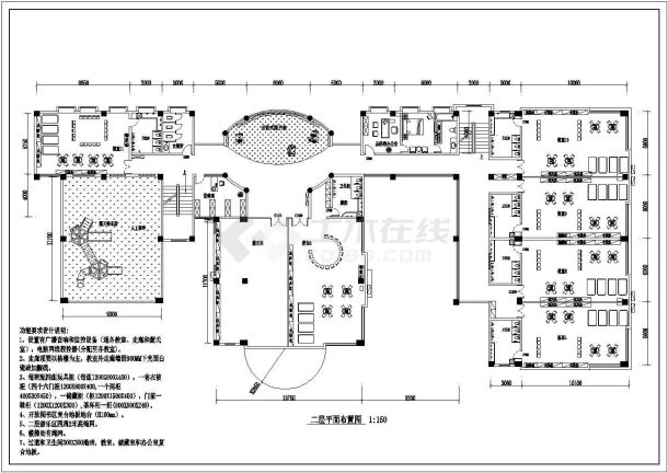 整套幼儿园室内装修cad平面布置施工图-图二