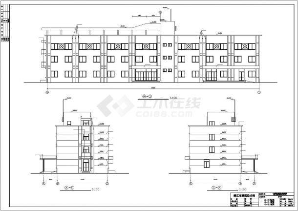 某三层欧式办公综合楼全套建筑图纸-图二