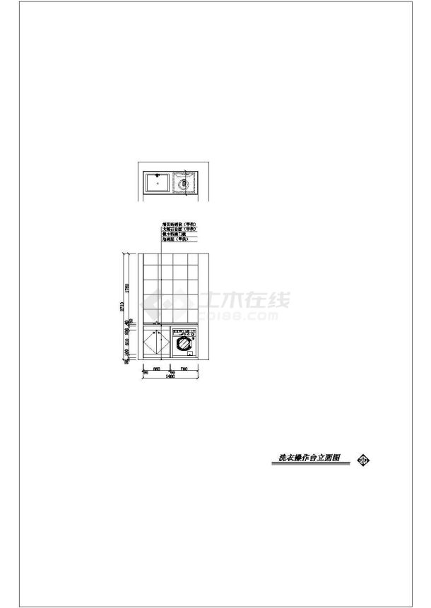 某地三居室家装设计施工图（含效果图）-图二