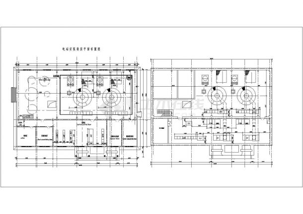 某水电站厂房二号机电cad规划设计图纸-图一