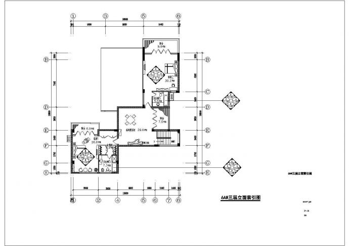 某地区三层别墅设计装修规划方案施工图_图1