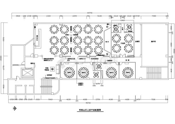 某酒店一层装修cad平面布置施工设计图纸-图二