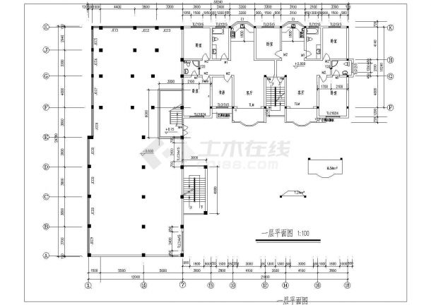 某地区江南多层住宅楼建筑施工全套CAD设计图纸-图二