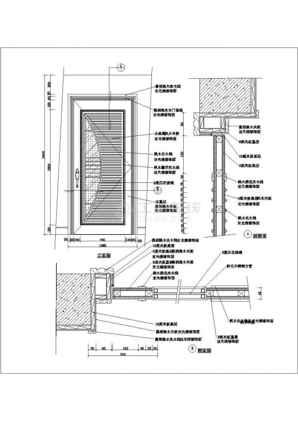 门剖面图画法图片