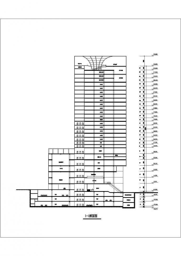 某二十八层办公商业综合楼建筑施工图_图1
