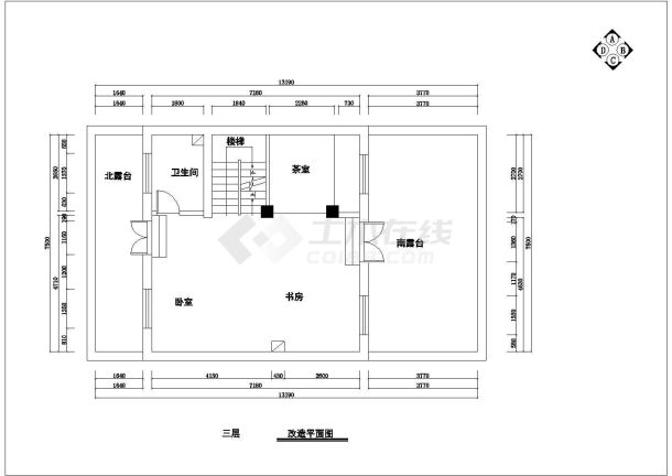 三层现代欧式风格别墅装修设计施工图-图二