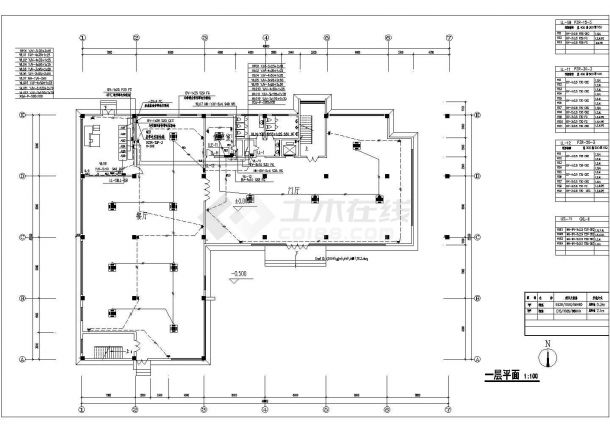 某公司办公楼电气设cad设计施工图-图一
