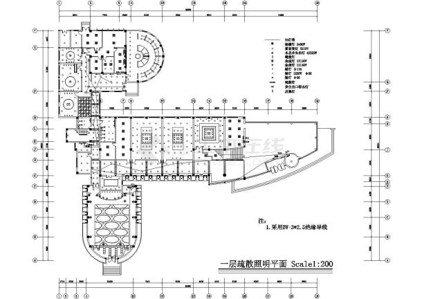 某城市办公楼全套cad照明平面施工图-图一