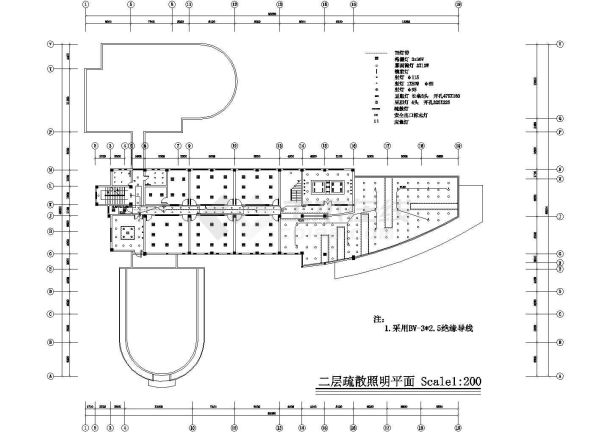 某城市办公楼全套cad照明平面施工图-图二