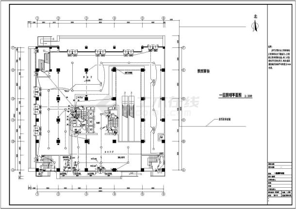 20层办公楼cad电气设计施工全套-图二