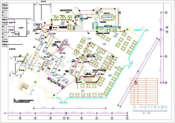 某五星级酒店西餐厅商业建筑电气图-图二