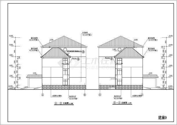 某1700平米四层办公楼全套建筑设计图-图二