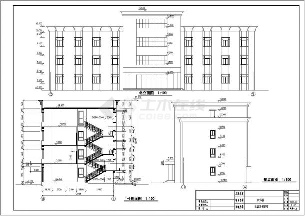 某商业中式办公楼全套建筑设计图纸-图一