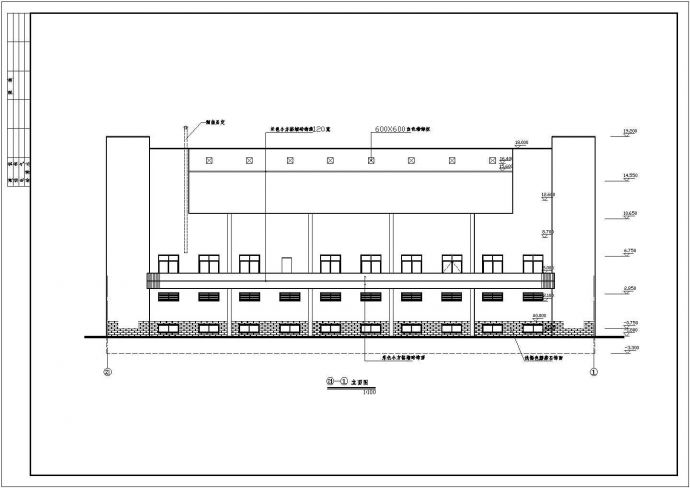 某地四层食堂建筑设计图（标注详细）_图1
