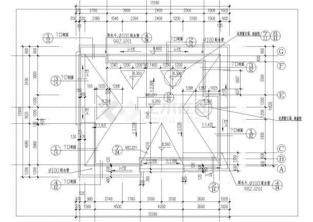 某地区全套标准型别墅建筑施工CAD设计图纸-图二