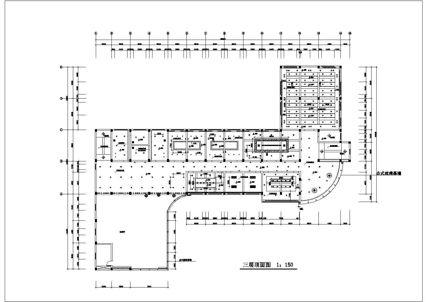 某3层办公楼室内装修cad设计施工方案图