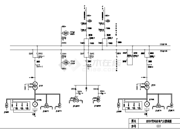 某厂主厂房全套电气系统设计施工图-图一