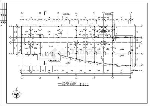 某1100平米小型办公楼建筑施工图-图二