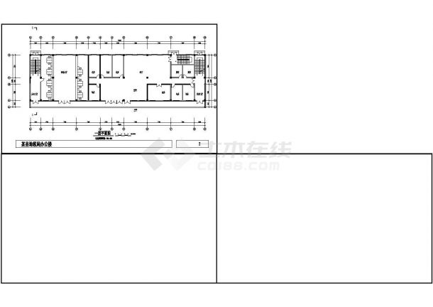 某县办公楼建筑平面设计方案图纸（含效果图）-图二