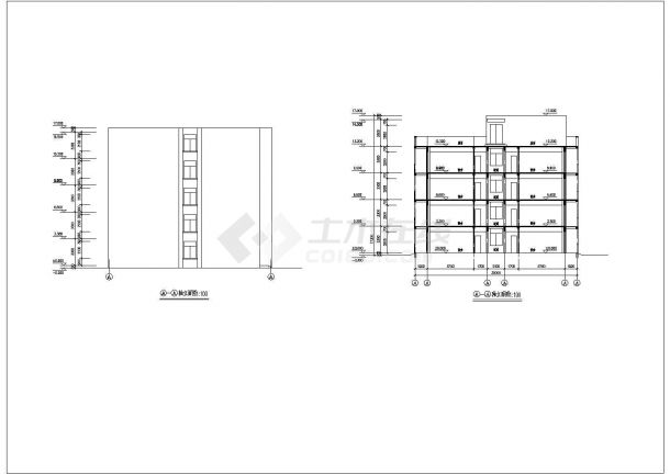 某单位宿舍楼建筑CAD设计方案图-图二