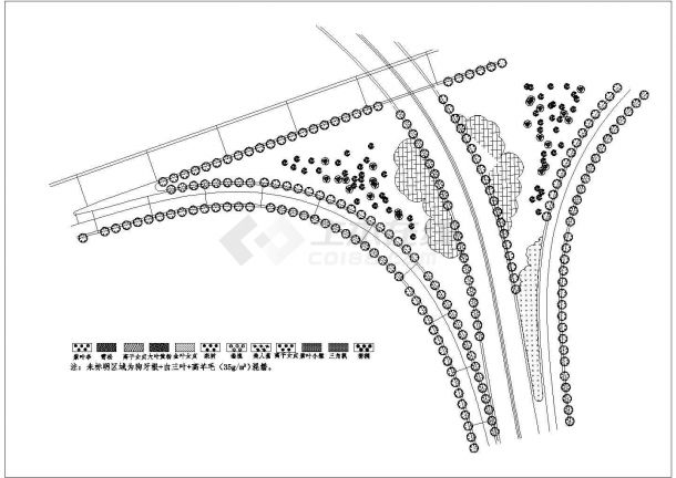 某高速公路出入口景观绿化设计cad施工图-图二