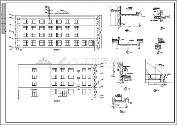 某单位宿舍楼全套建筑CAD设计图-图二