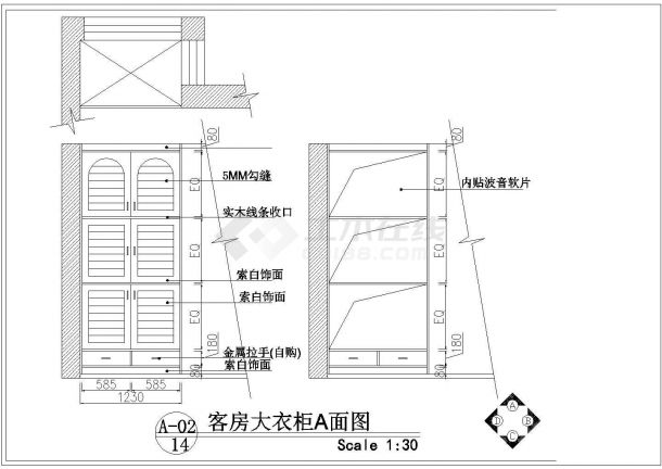 某地简欧混搭风格家装设计施工图（含效果图）-图一