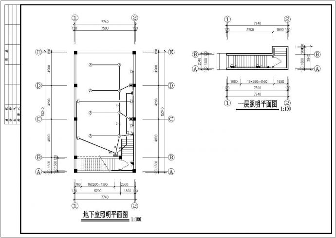某地下室换热站电气施工设计CAD图_图1