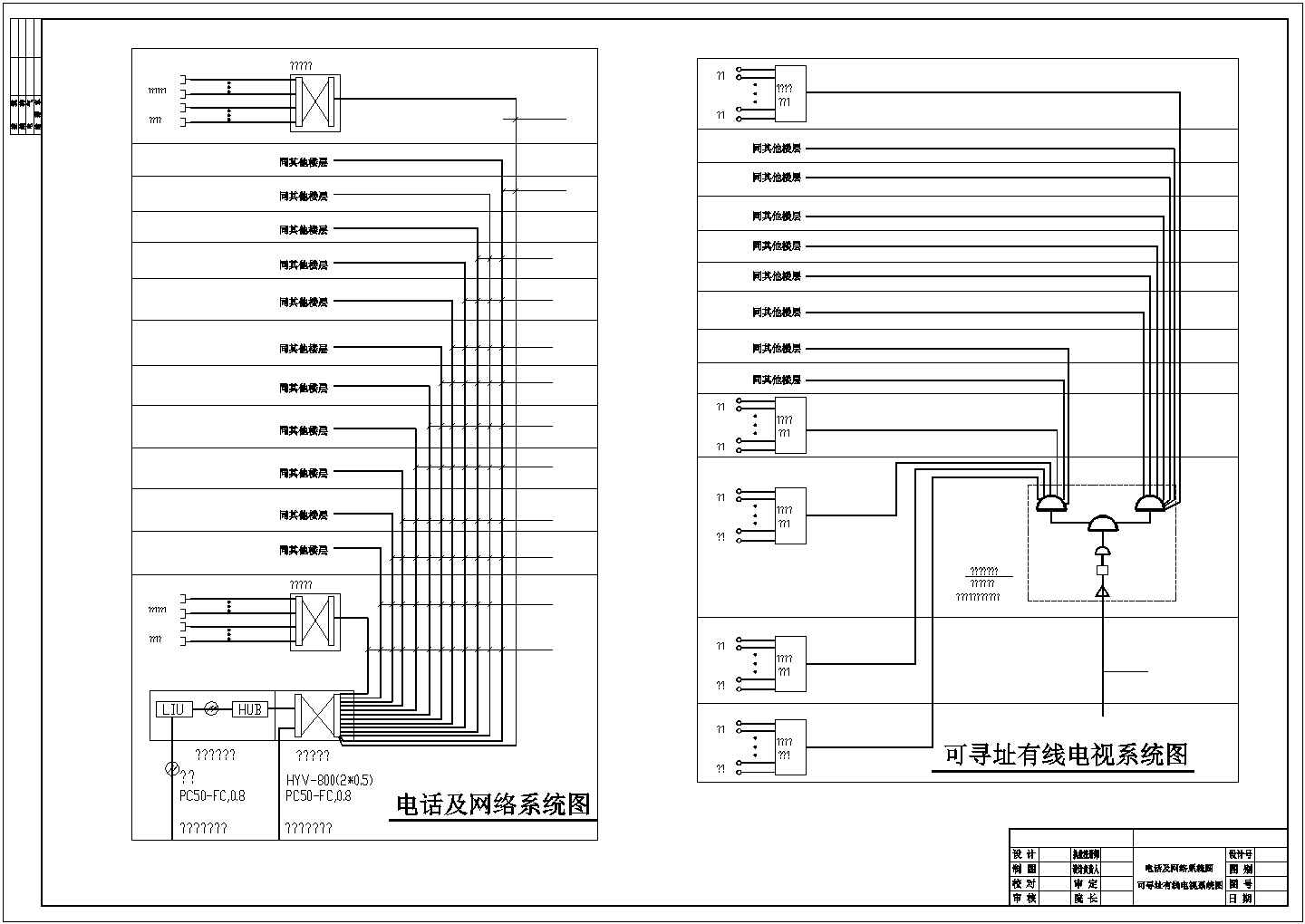 某商务大楼商业建筑电气平面及系统图