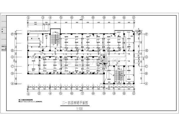 某七层综合楼全套电气设计施工CAD图-图二