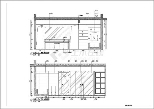 某地三层联排别墅设计装修施工图（含效果图）-图二