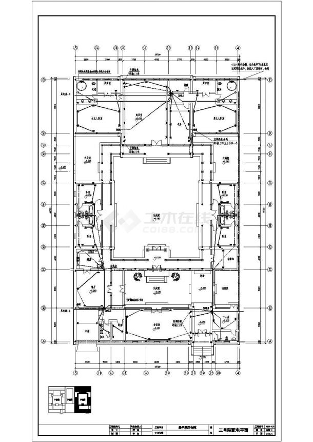 某地中式四合院建筑设计方案施工图-图一