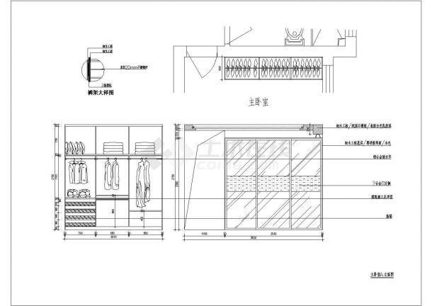 某经典户型室内设计装修cad施工方案图-图二