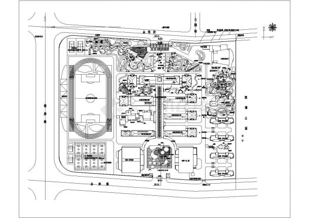 某中学校园全套景观规划设计方案图-图二