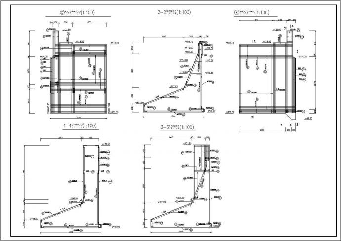 半重力式挡土墙钢筋结构CAD参考图_图1