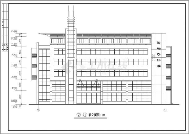 某办公旅馆综合楼设计方案CAD图-图一