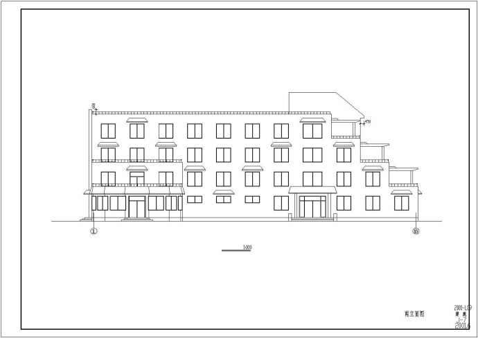 某1718.20平米四层养老院建筑方案设计图 _图1