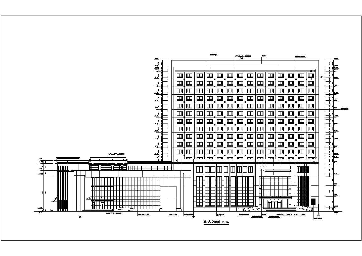 十六层综合酒店大楼详细建筑施工图