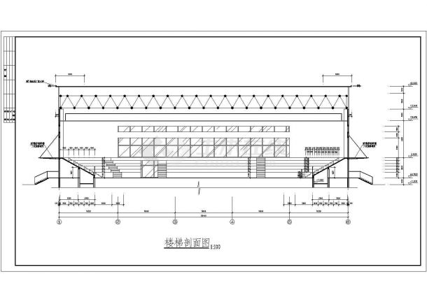 某省级体育馆CAD整套设计建筑施工图纸-图一