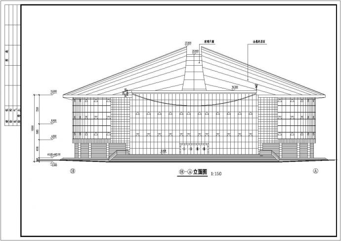 某体育场设计建筑施工图CAD图纸_图1