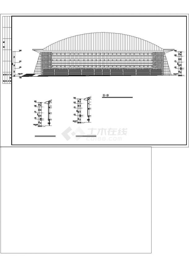 某体育场设计建筑施工图CAD图纸-图二